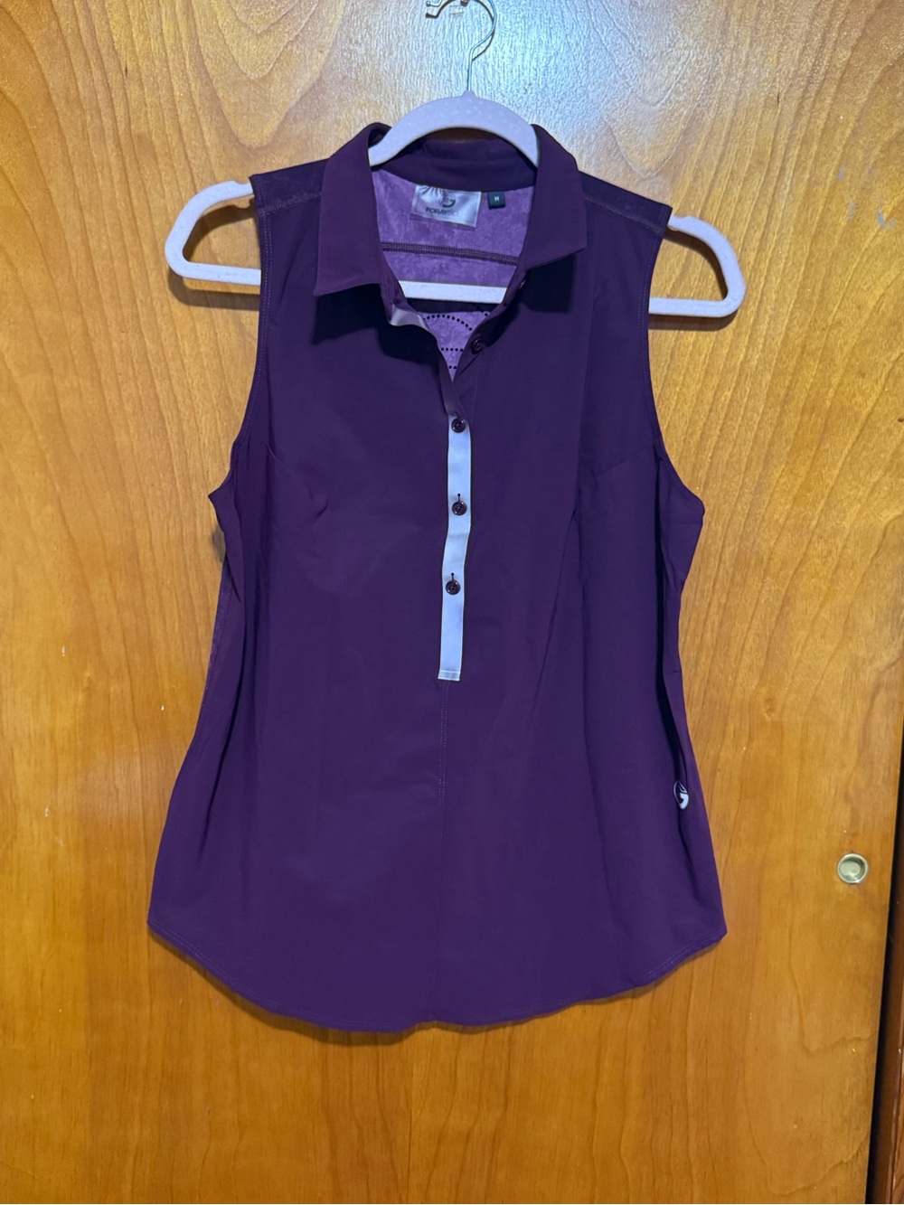 Sleeveless Collared Tank Top in Deep Plum by